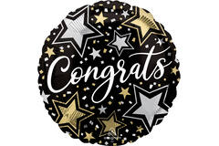Foil Balloon – "Congrats" – Stars – 45 cm